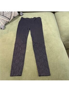 Black embellished lace beaded Leggings